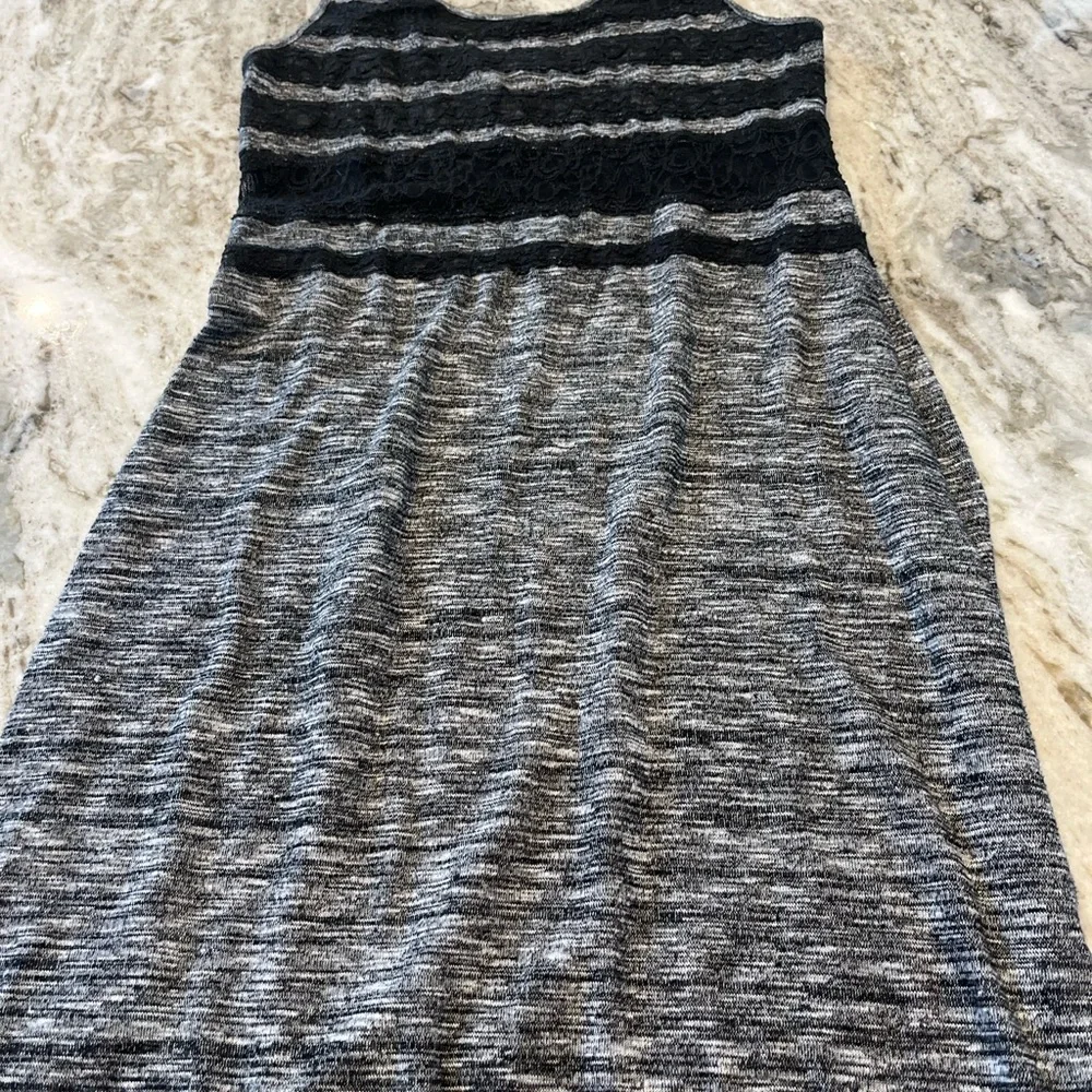 Free People Hazy Daze Grey With Black Lace Maxi Dress Size‎ S/P